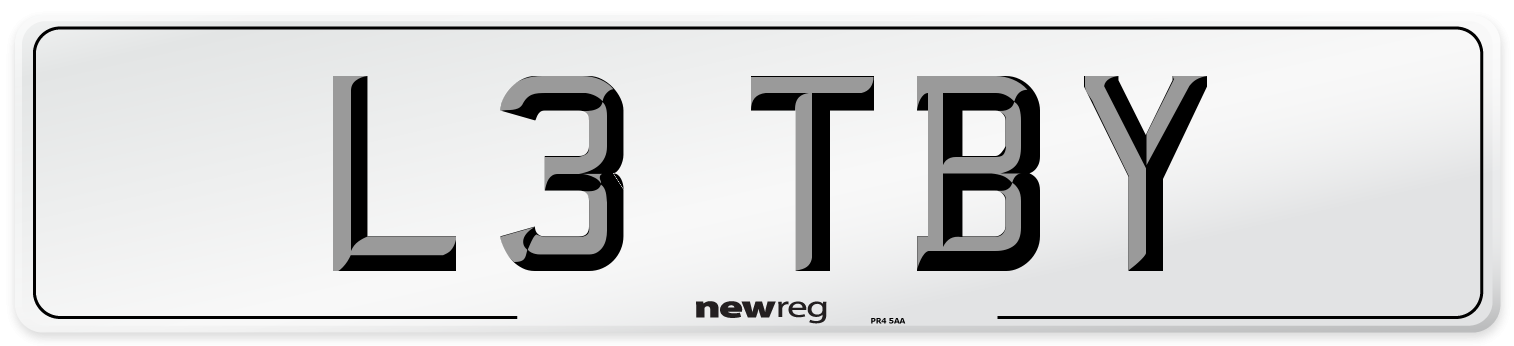 L3 TBY Number Plate from New Reg